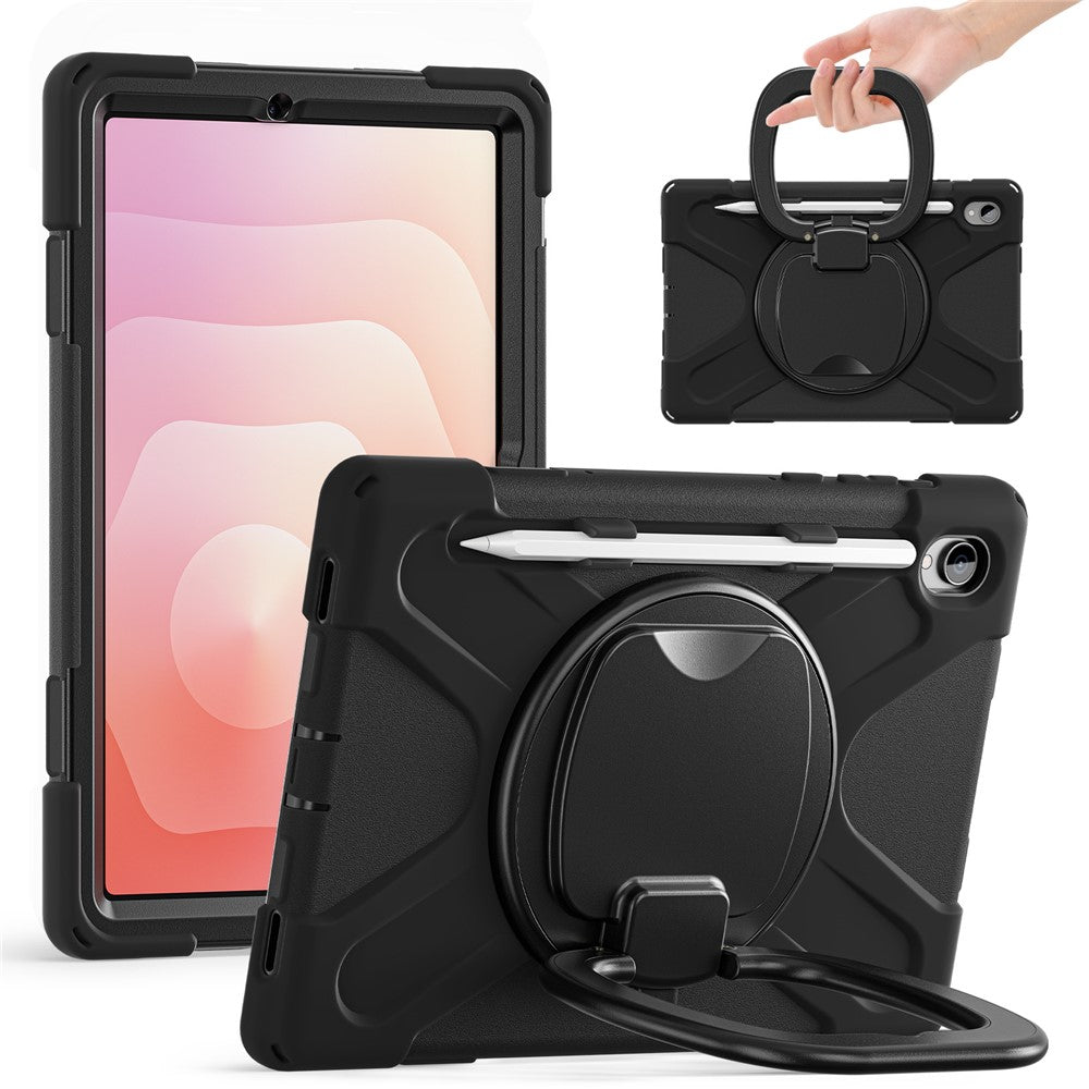 For Samsung Galaxy Tab S11 X730 /  X736 /  X736B Tablet Case TPU + PC + Silicone Cover Swivel Kickstand Handle Grip
