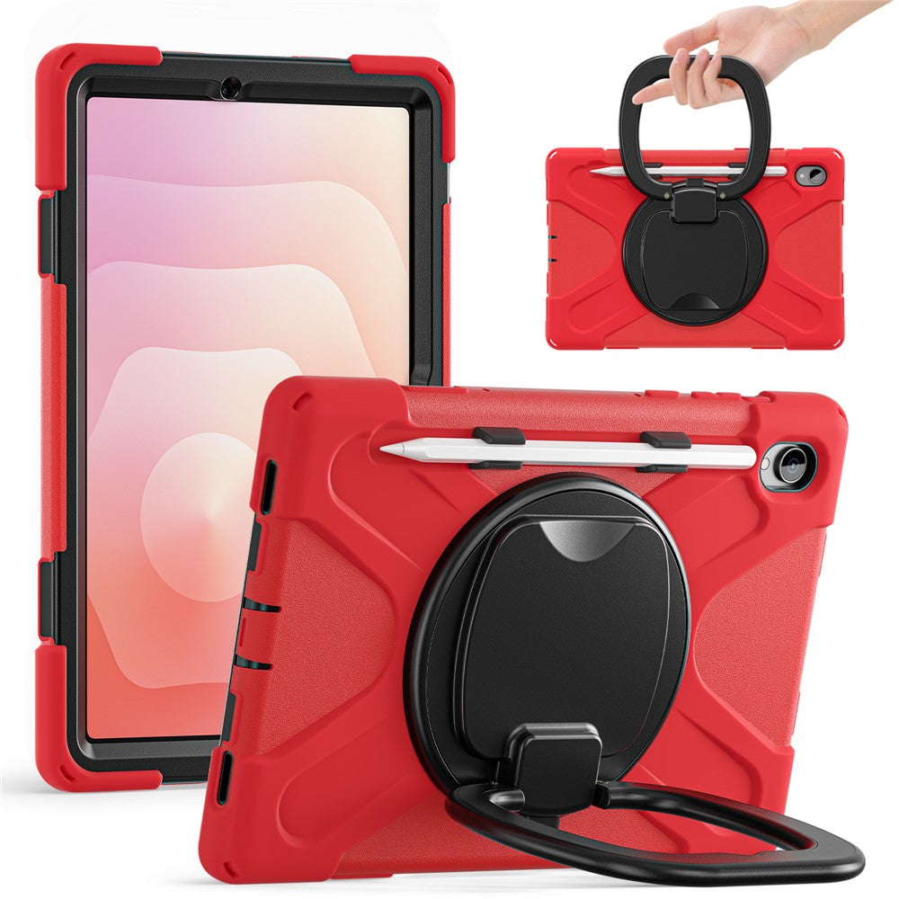 For Samsung Galaxy Tab S11 X730 /  X736 /  X736B Tablet Case TPU + PC + Silicone Cover Swivel Kickstand Handle Grip