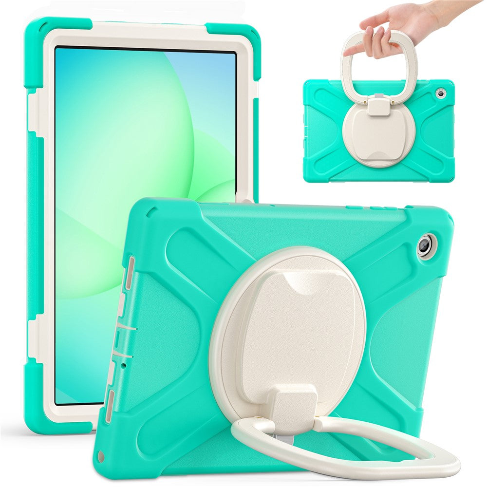 For Samsung Galaxy Tab A11+ Tablet Case TPU + PC + Silicone Cover Swivel Kickstand Handle Grip