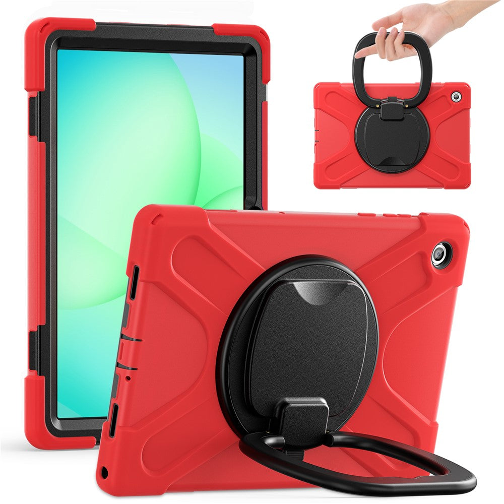For Samsung Galaxy Tab A11+ Tablet Case TPU + PC + Silicone Cover Swivel Kickstand Handle Grip