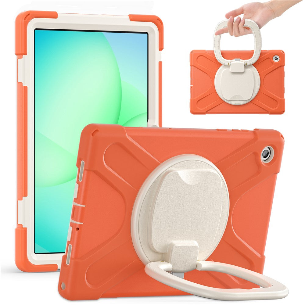 For Samsung Galaxy Tab A11+ Tablet Case TPU + PC + Silicone Cover Swivel Kickstand Handle Grip