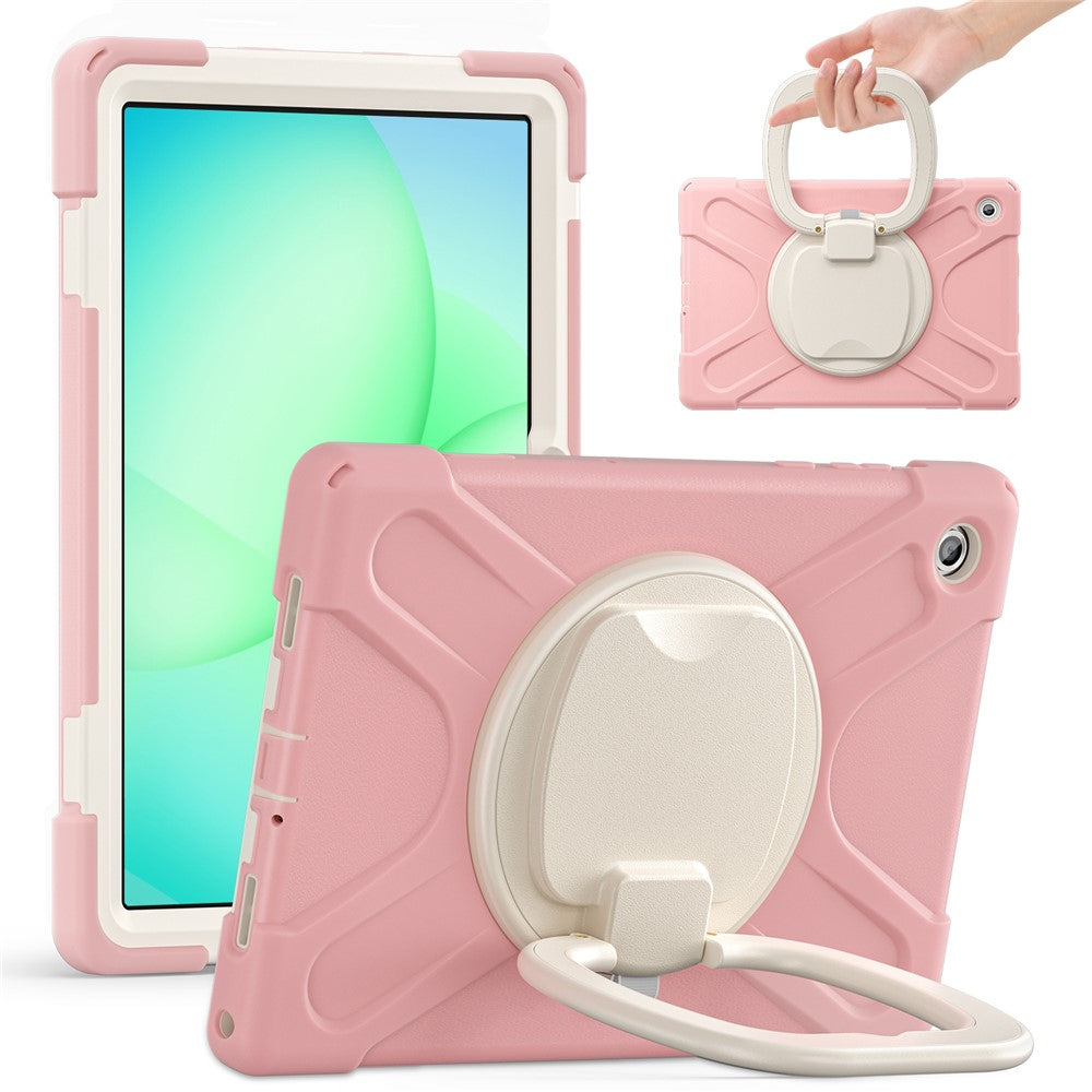 For Samsung Galaxy Tab A11+ Tablet Case TPU + PC + Silicone Cover Swivel Kickstand Handle Grip