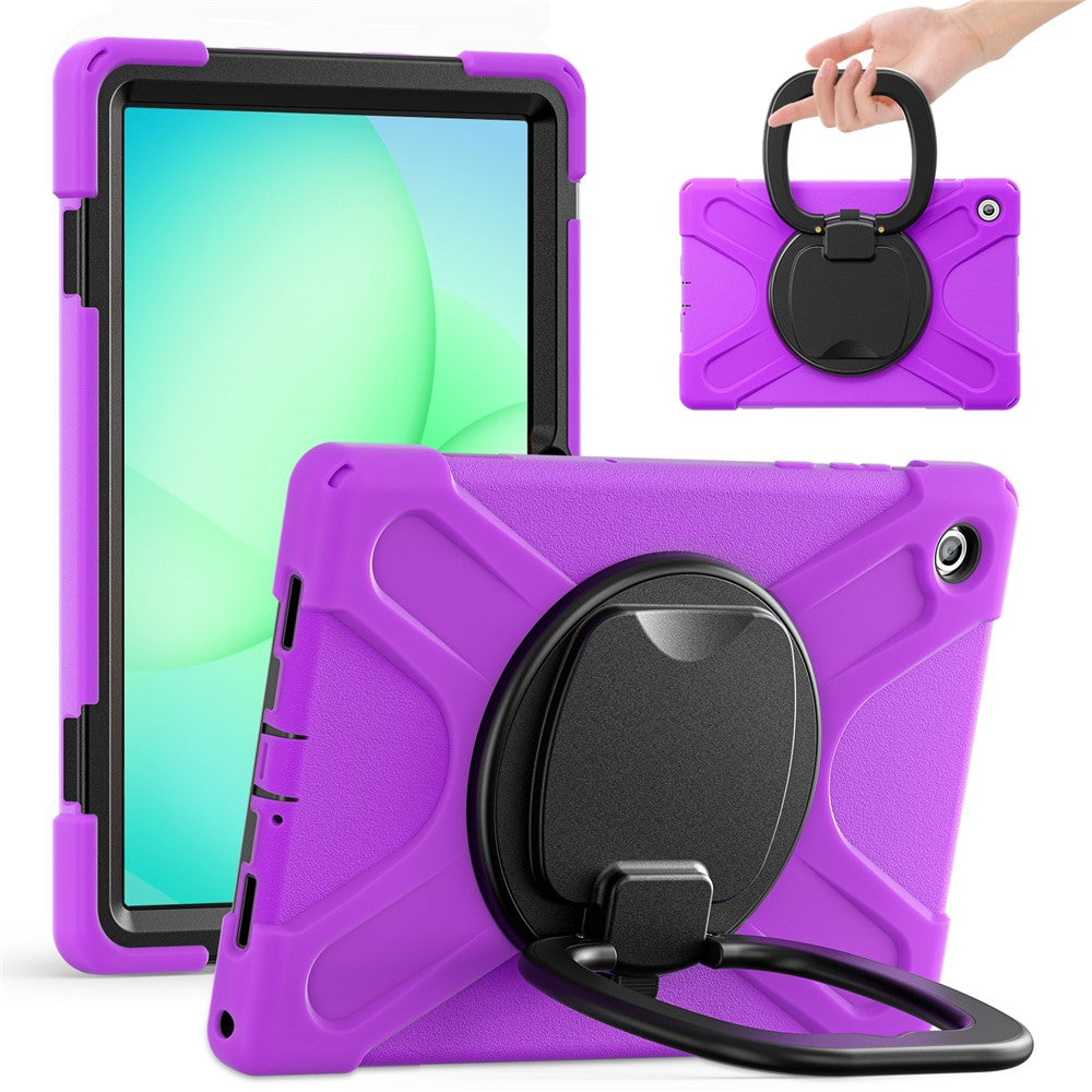 For Samsung Galaxy Tab A11+ Tablet Case TPU + PC + Silicone Cover Swivel Kickstand Handle Grip