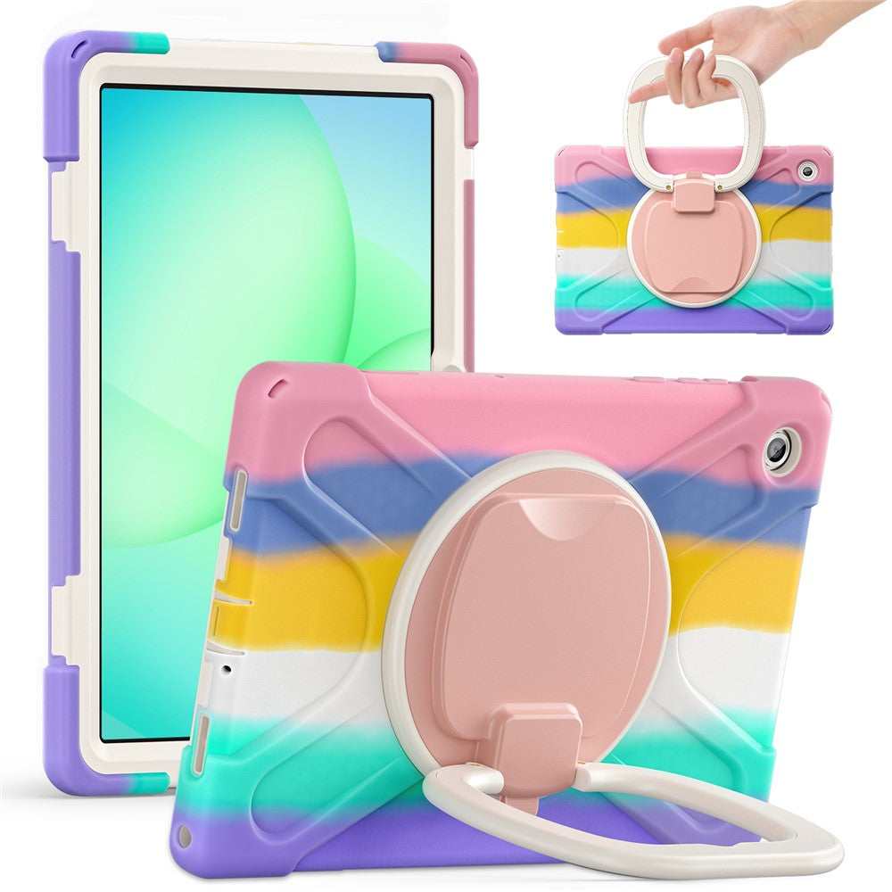 For Samsung Galaxy Tab A11+ Tablet Case TPU + PC + Silicone Cover Swivel Kickstand Handle Grip