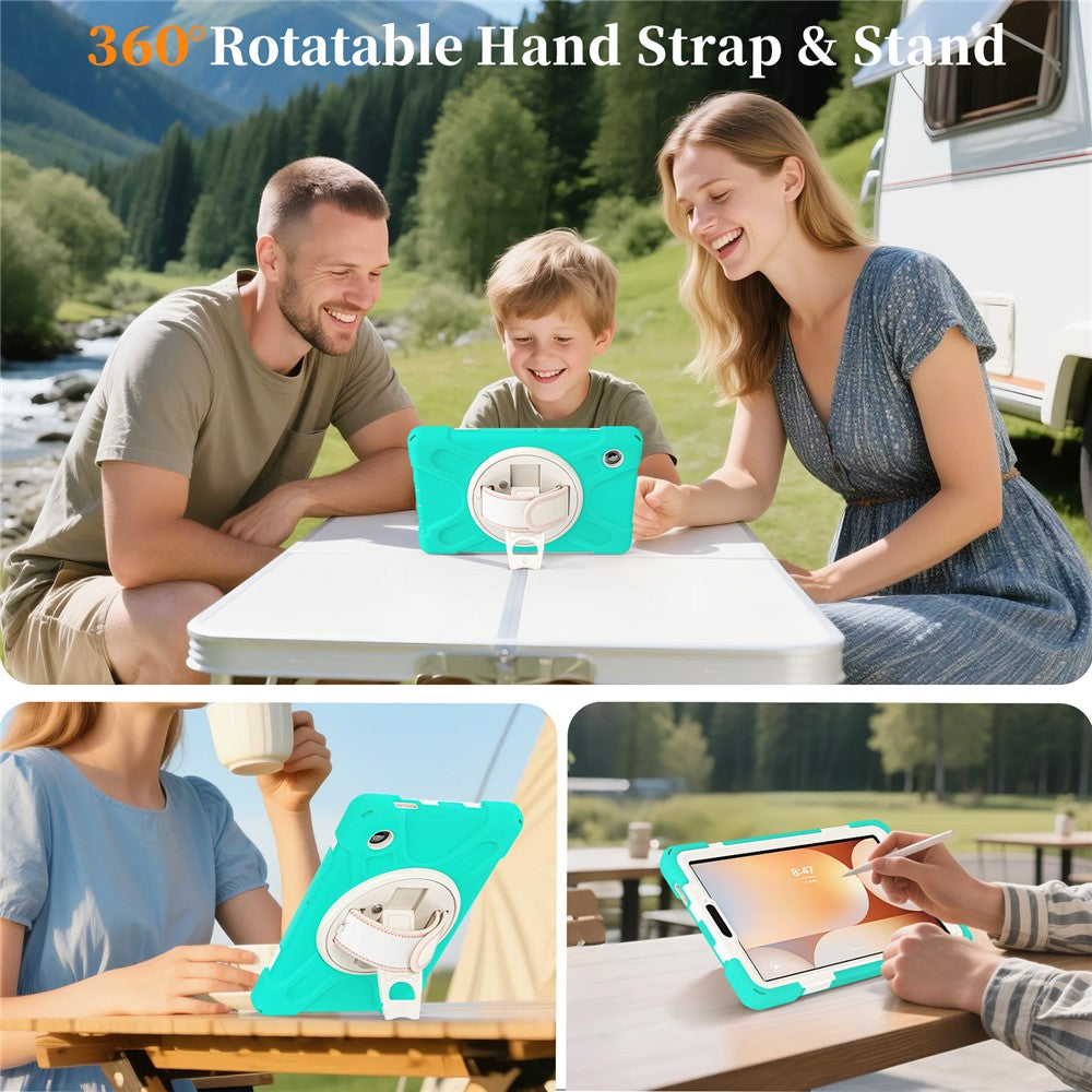 For Samsung Galaxy Tab A11 Kickstand Case TPU PC Silicone Tablet Cover with Shoulder Strap