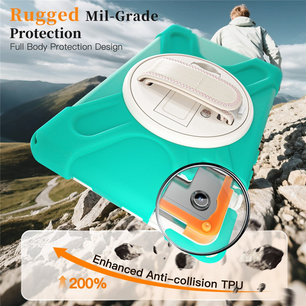 For Samsung Galaxy Tab A11 Case TPU + PC + Silicone Kickstand Anti Drop Tablet Cover