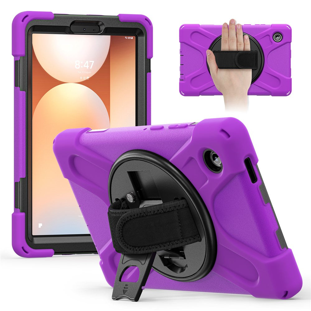 Étui pour Samsung Galaxy Tab A11 en TPU + PC + silicone avec support intégré et protection antichoc