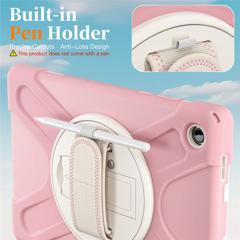 For Samsung Galaxy Tab A11+ Kickstand Case TPU PC Silicone Tablet Cover with Shoulder Strap