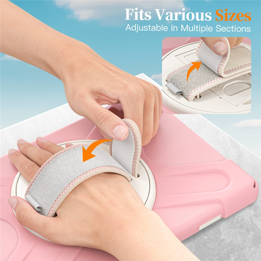 For Samsung Galaxy Tab A11+ Kickstand Case TPU PC Silicone Tablet Cover with Shoulder Strap