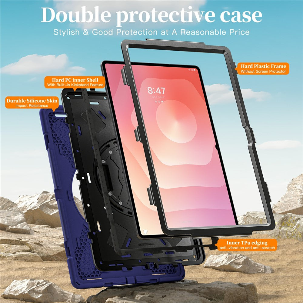 For Samsung Galaxy Tab S11 Ultra Case TPU + PC + Silicone Kickstand Anti Drop Tablet Cover
