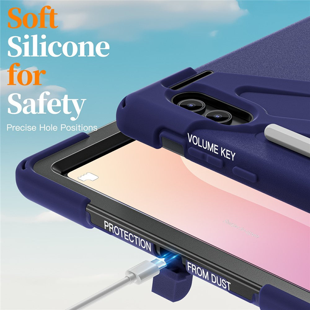 For Samsung Galaxy Tab S11 Ultra Case TPU + PC + Silicone Kickstand Anti Drop Tablet Cover