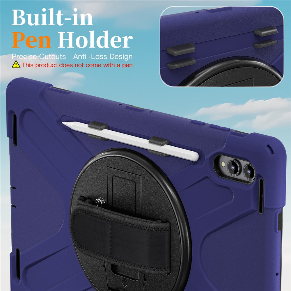 For Samsung Galaxy Tab S11 Ultra Kickstand Case TPU PC Silicone Tablet Cover with Shoulder Strap