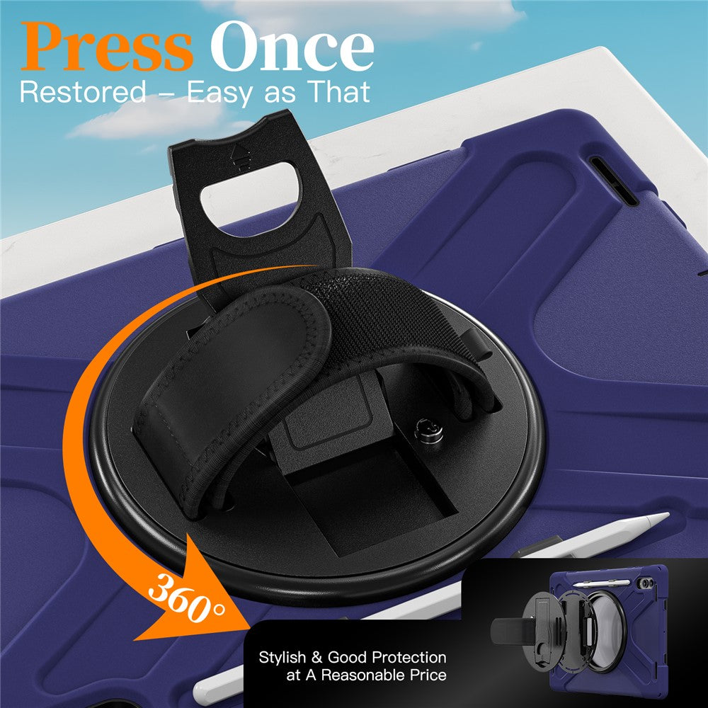 For Samsung Galaxy Tab S11 Ultra Kickstand Case TPU PC Silicone Tablet Cover with Shoulder Strap