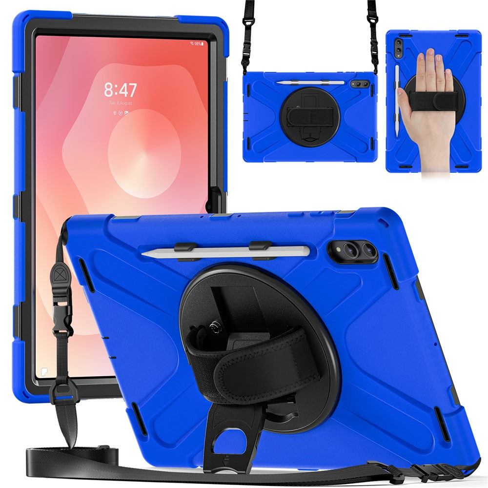 For Samsung Galaxy Tab S11 Ultra Kickstand Case TPU PC Silicone Tablet Cover with Shoulder Strap
