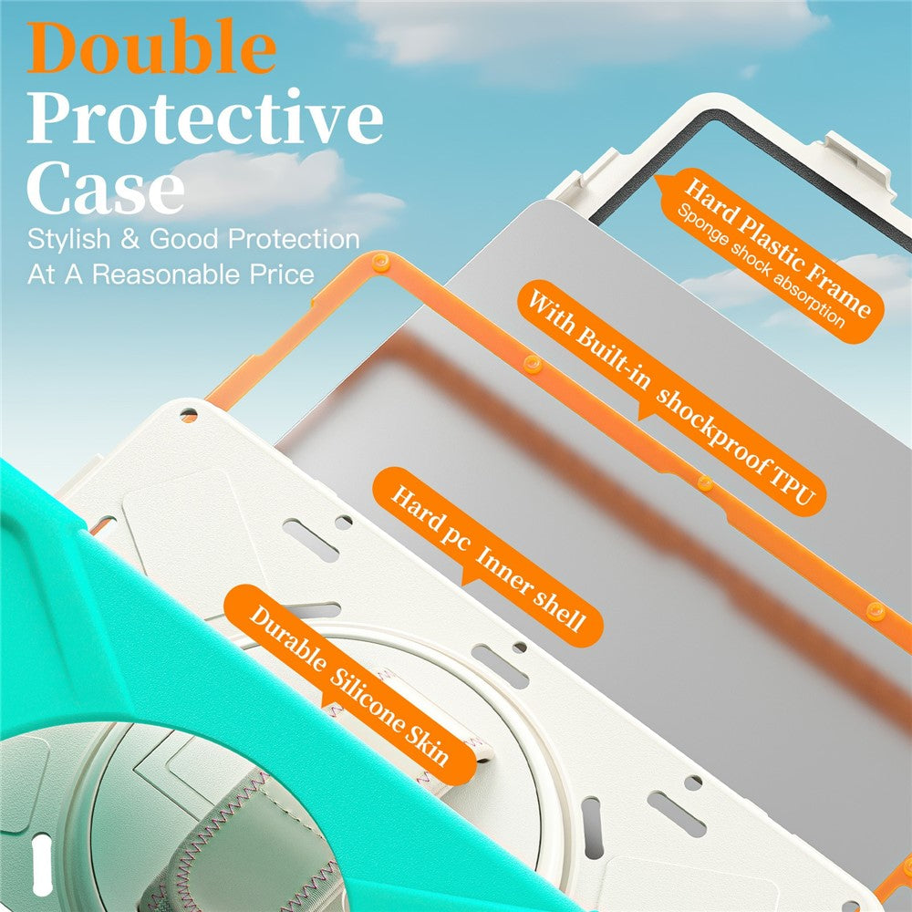 For Samsung Galaxy Tab A11+ Case TPU + PC + Silicone Kickstand Anti Drop Tablet Cover