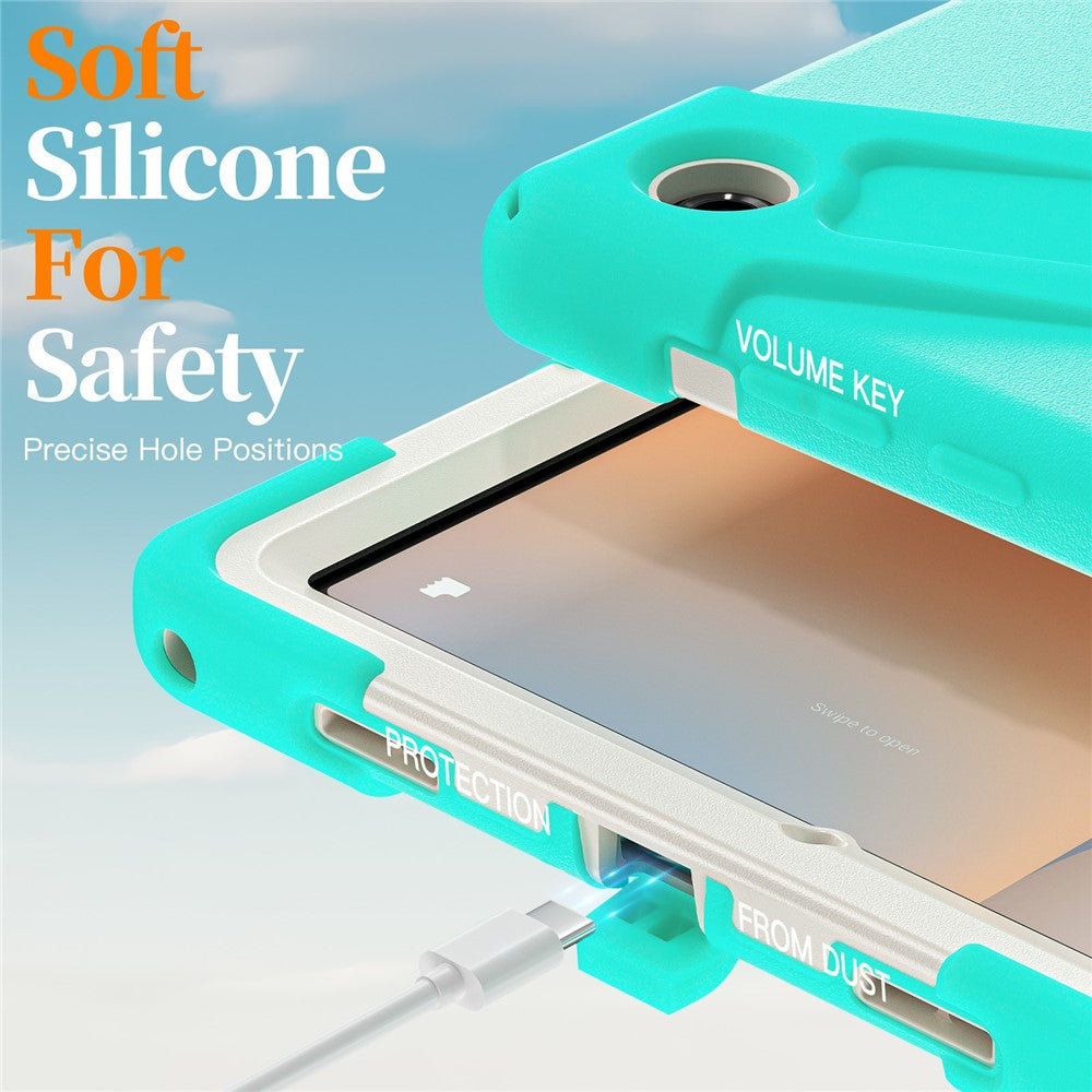 For Samsung Galaxy Tab A11+ Case TPU + PC + Silicone Kickstand Anti Drop Tablet Cover