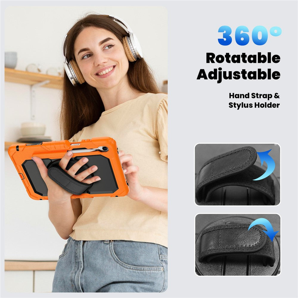 For Samsung Galaxy Tab S11 Case PC + Silicone Tablet Cover with PET Film and Shoulder Strap