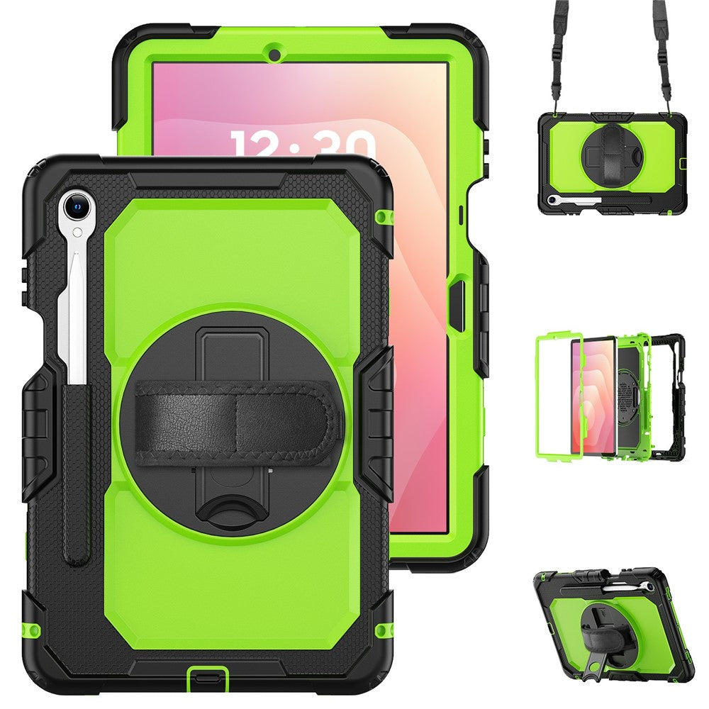 For Samsung Galaxy Tab S11 Case PC + Silicone Tablet Cover with PET Film and Shoulder Strap