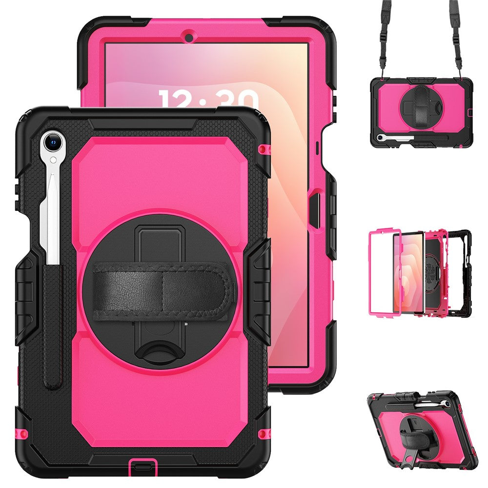 For Samsung Galaxy Tab S11 Case PC + Silicone Tablet Cover with PET Film and Shoulder Strap