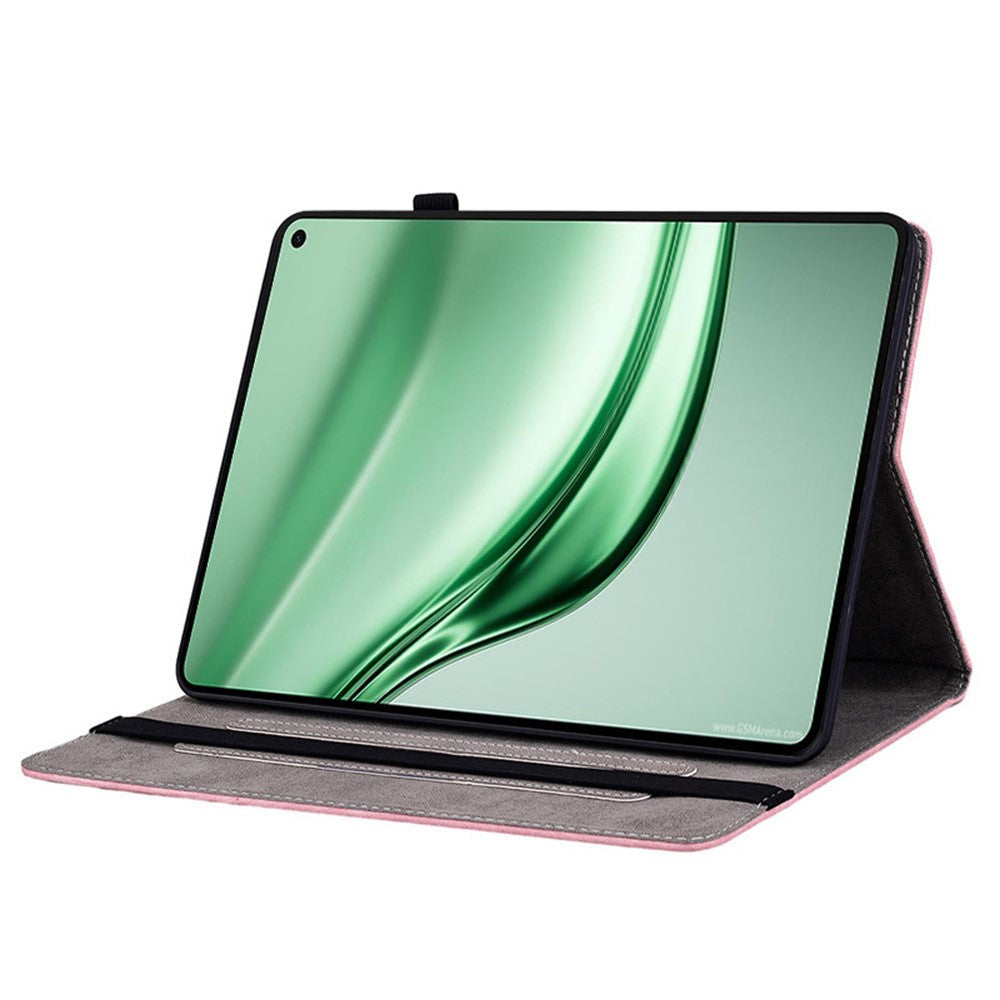 Étui pour Huawei MatePad Mini avec porte-cartes, revêtement en cuir anti-rayures et motif floral rose