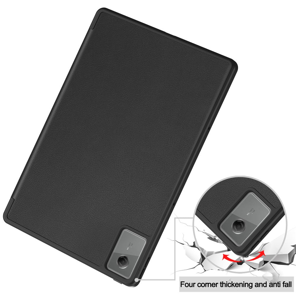 For Lenovo Idea Tab Plus Stand Case Shock-Absorbent Leather Tablet Cover with Pen Slot
