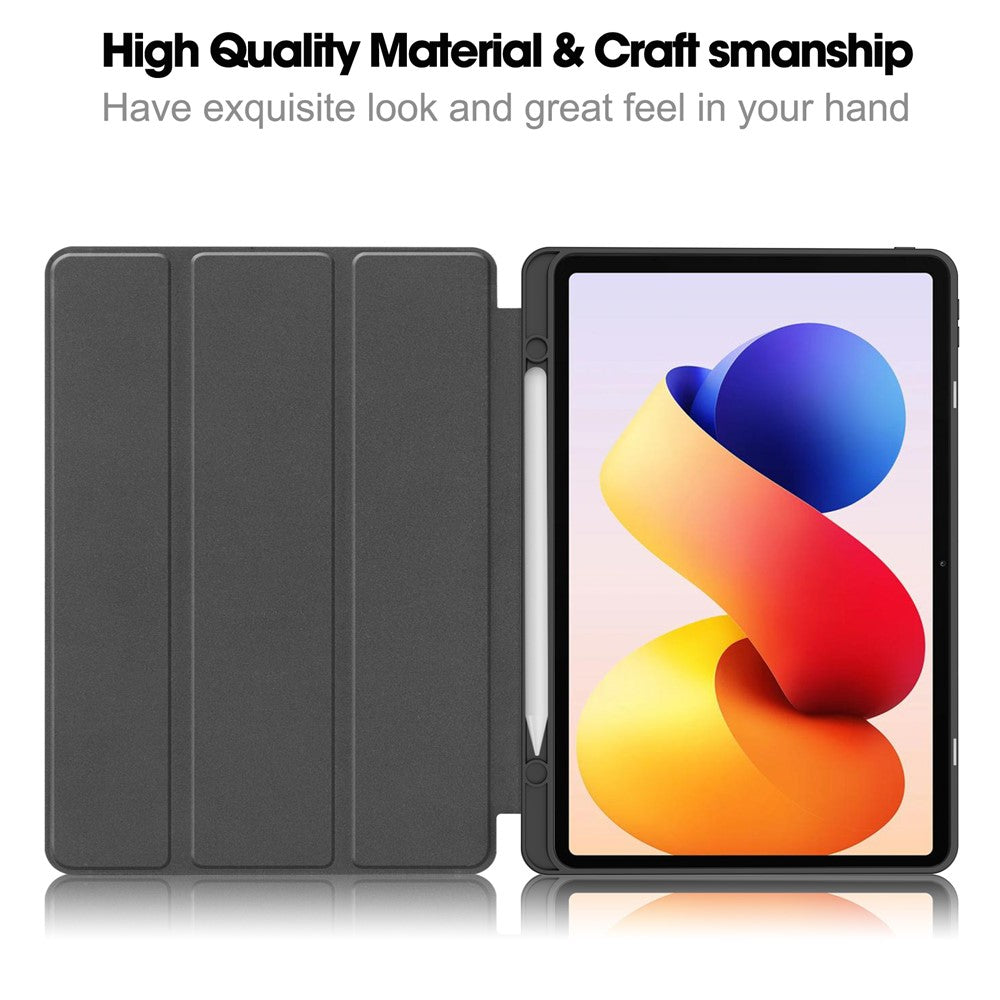 For Xiaomi Redmi Pad 2 Pro Stand Case Shock-Absorbent Leather Tablet Cover with Pen Slot