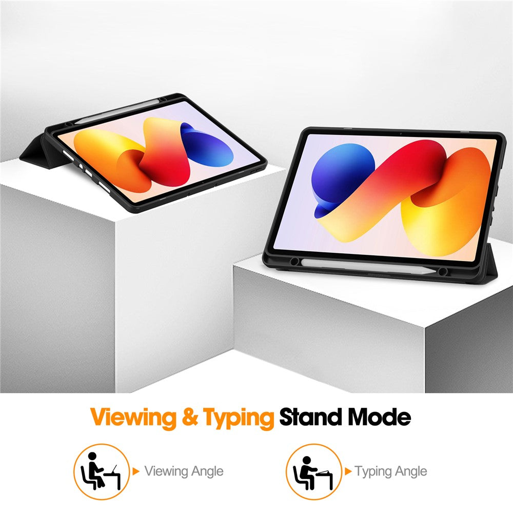 For Xiaomi Redmi Pad 2 Pro Stand Case Shock-Absorbent Leather Tablet Cover with Pen Slot