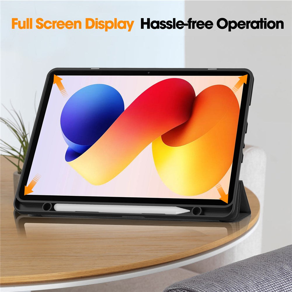 For Xiaomi Redmi Pad 2 Pro Stand Case Shock-Absorbent Leather Tablet Cover with Pen Slot