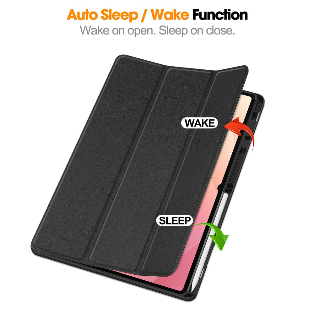 For Samsung Galaxy Tab S11 Ultra Stand Case Shock-Absorbent Leather Tablet Cover with Pen Slot