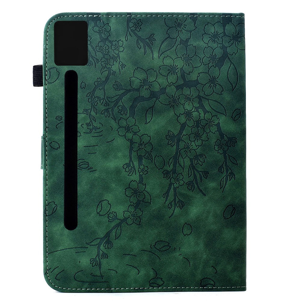 For Lenovo Idea Tab Pro / Tab P12 Pro Gen 2 Case Imprinted Plum Blossom Stand Card Slots Leather Tablet Cover with Auto Sleep / Wake