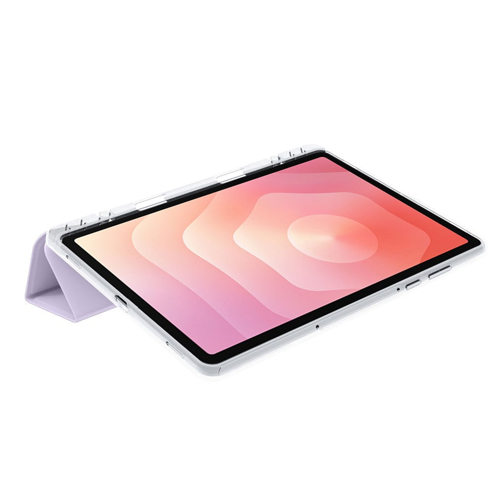 For Samsung Galaxy Tab S11 Case PU Leather Origami Stand Clear Tablet Cover