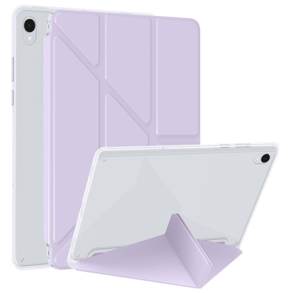 For Samsung Galaxy Tab S11 Case PU Leather Origami Stand Clear Tablet Cover