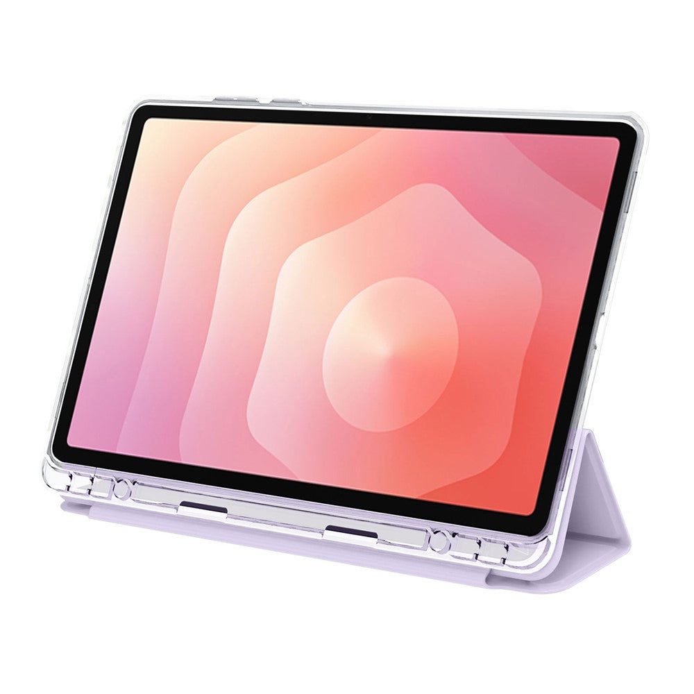 For Samsung Galaxy Tab S11 Case PU Leather Origami Stand Clear Tablet Cover