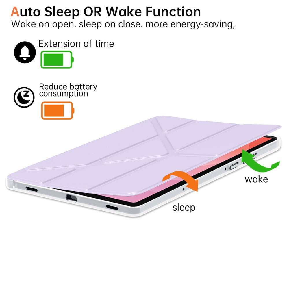 For Samsung Galaxy Tab S11 Case PU Leather Origami Stand Clear Tablet Cover