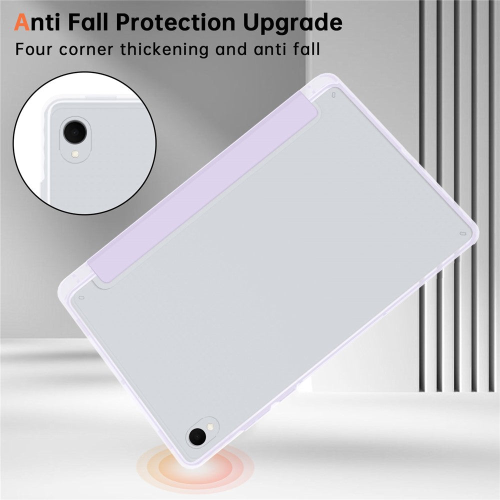 For Samsung Galaxy Tab S11 Case PU Leather Origami Stand Clear Tablet Cover