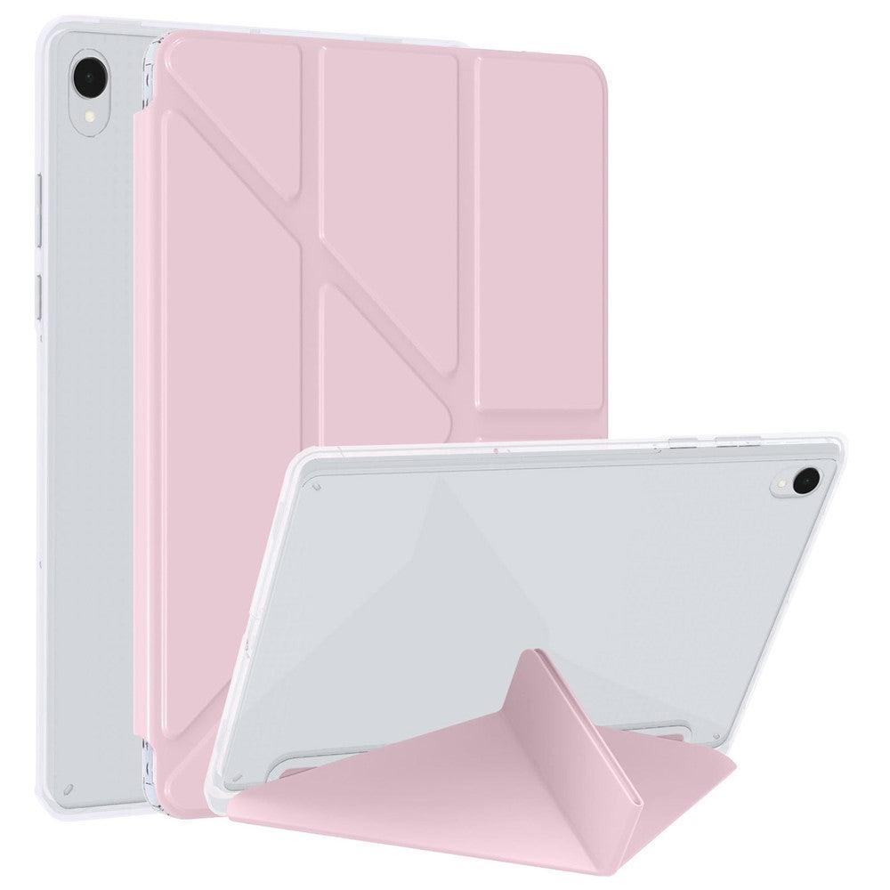 For Samsung Galaxy Tab S11 Case PU Leather Origami Stand Clear Tablet Cover