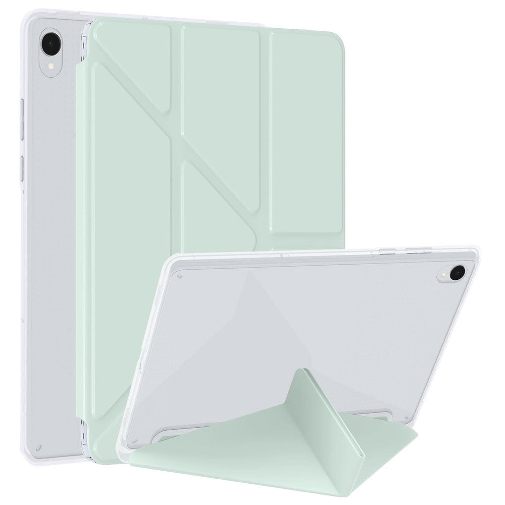 For Samsung Galaxy Tab S11 Case PU Leather Origami Stand Clear Tablet Cover