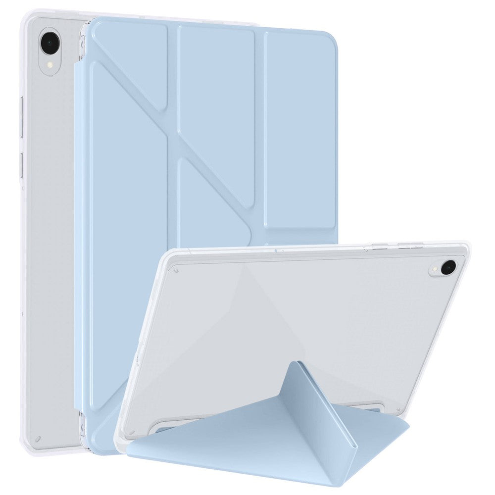 For Samsung Galaxy Tab S11 Case PU Leather Origami Stand Clear Tablet Cover