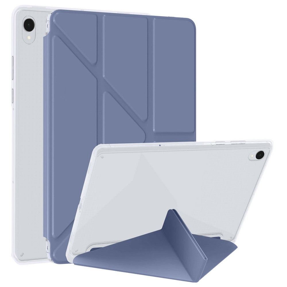 For Samsung Galaxy Tab S11 Case PU Leather Origami Stand Clear Tablet Cover