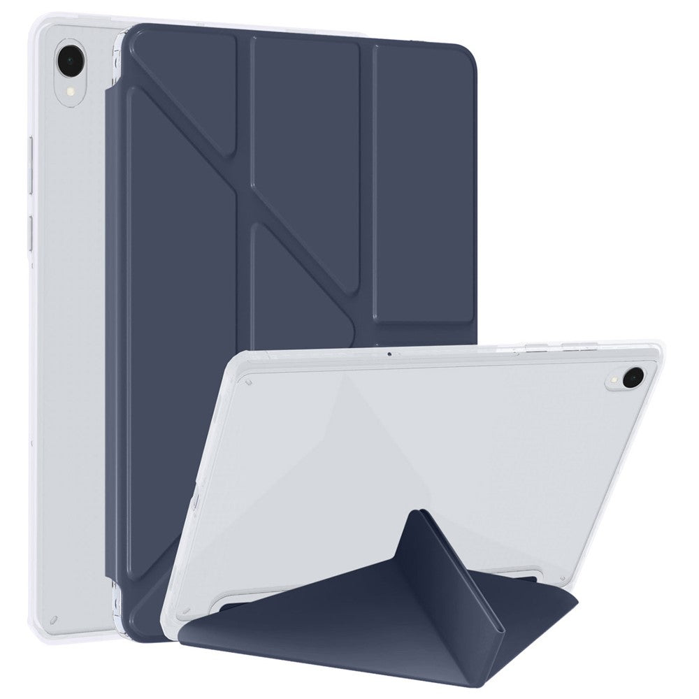 For Samsung Galaxy Tab S11 Case PU Leather Origami Stand Clear Tablet Cover