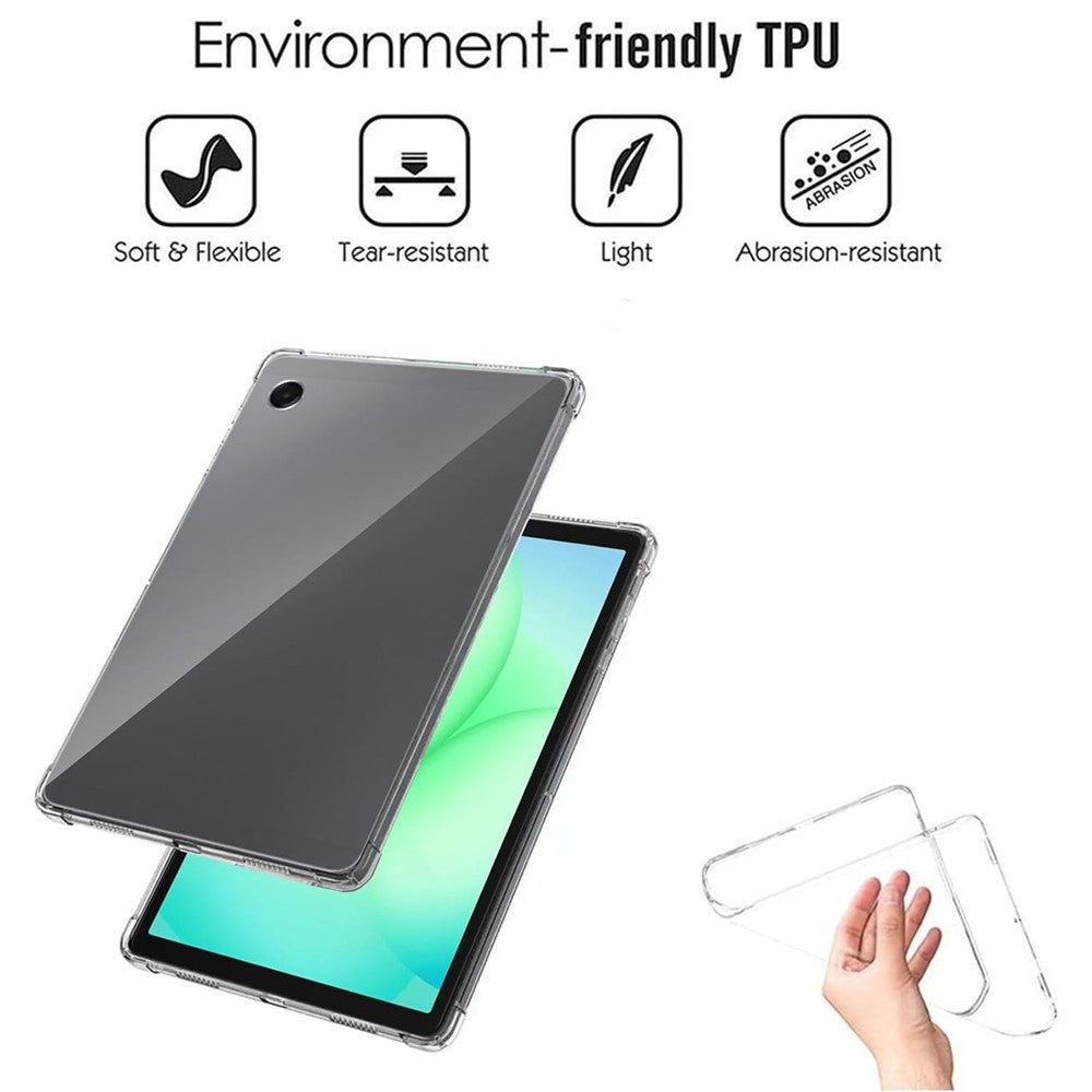 For Samsung Galaxy Tab A11 Case TPU Drop-Resistant Clear Tablet Cover + Tempered Glass Screen Film