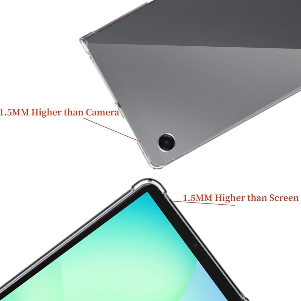 For Samsung Galaxy Tab A11 Case TPU Drop-Resistant Clear Tablet Cover + Tempered Glass Screen Film