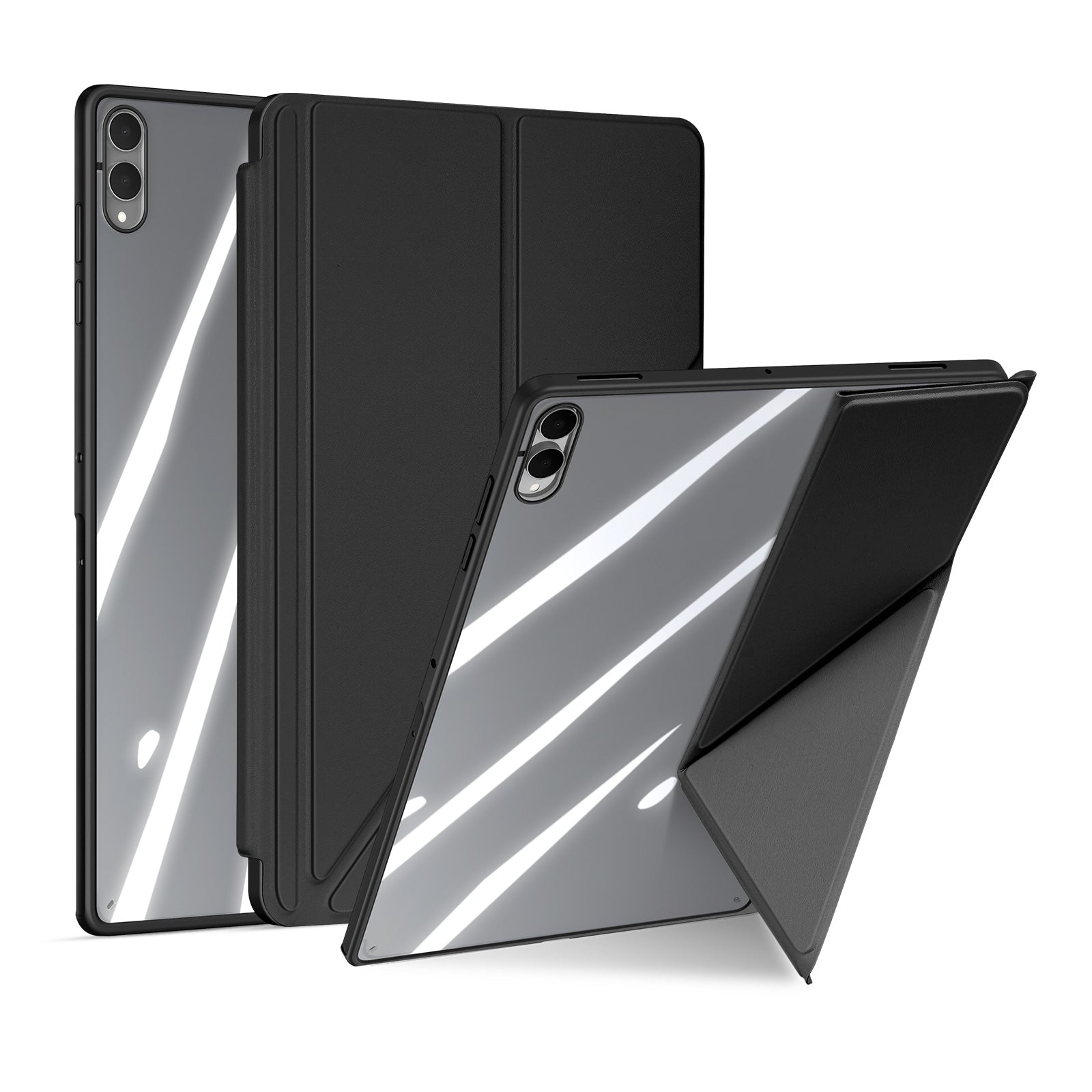 For Samsung Galaxy Tab S11 Ultra Case DUX DUCIS Magi Series Detachable Origami Stand Leather+PC+TPU Clear Back Cover