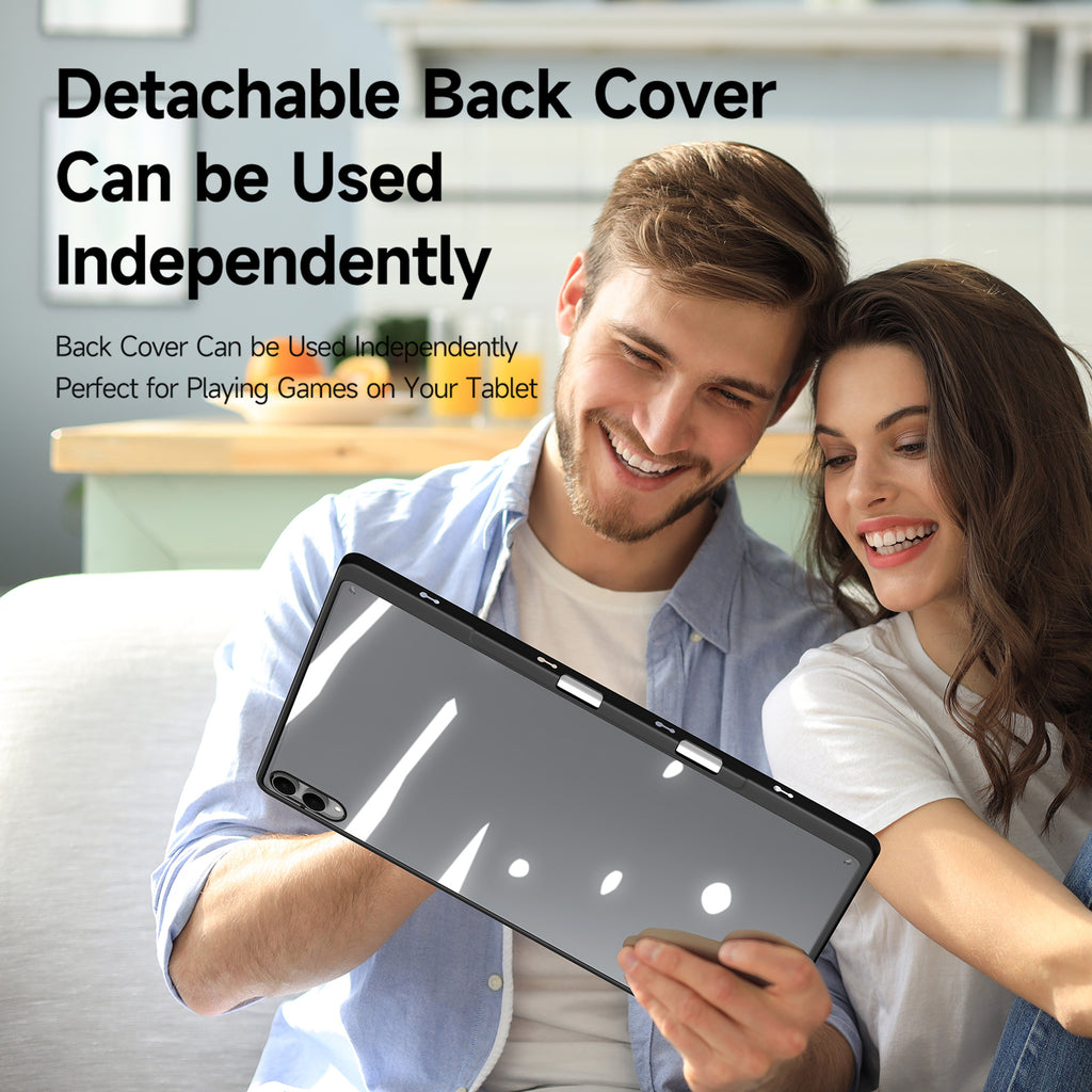 For Samsung Galaxy Tab S11 Ultra Case DUX DUCIS Magi Series Detachable Origami Stand Leather+PC+TPU Clear Back Cover