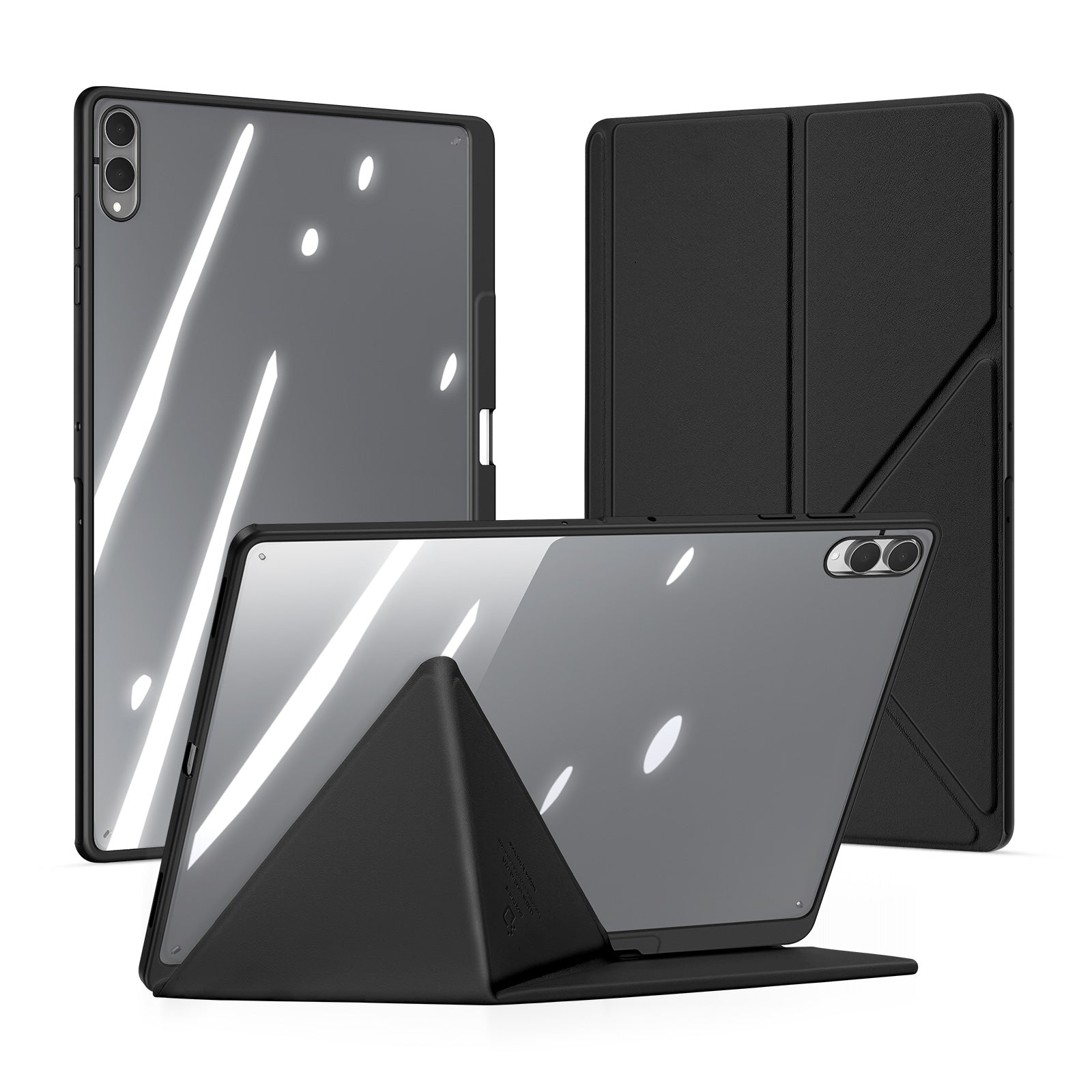For Samsung Galaxy Tab S11 Ultra Case DUX DUCIS Magi Series Detachable Origami Stand Leather+PC+TPU Clear Back Cover