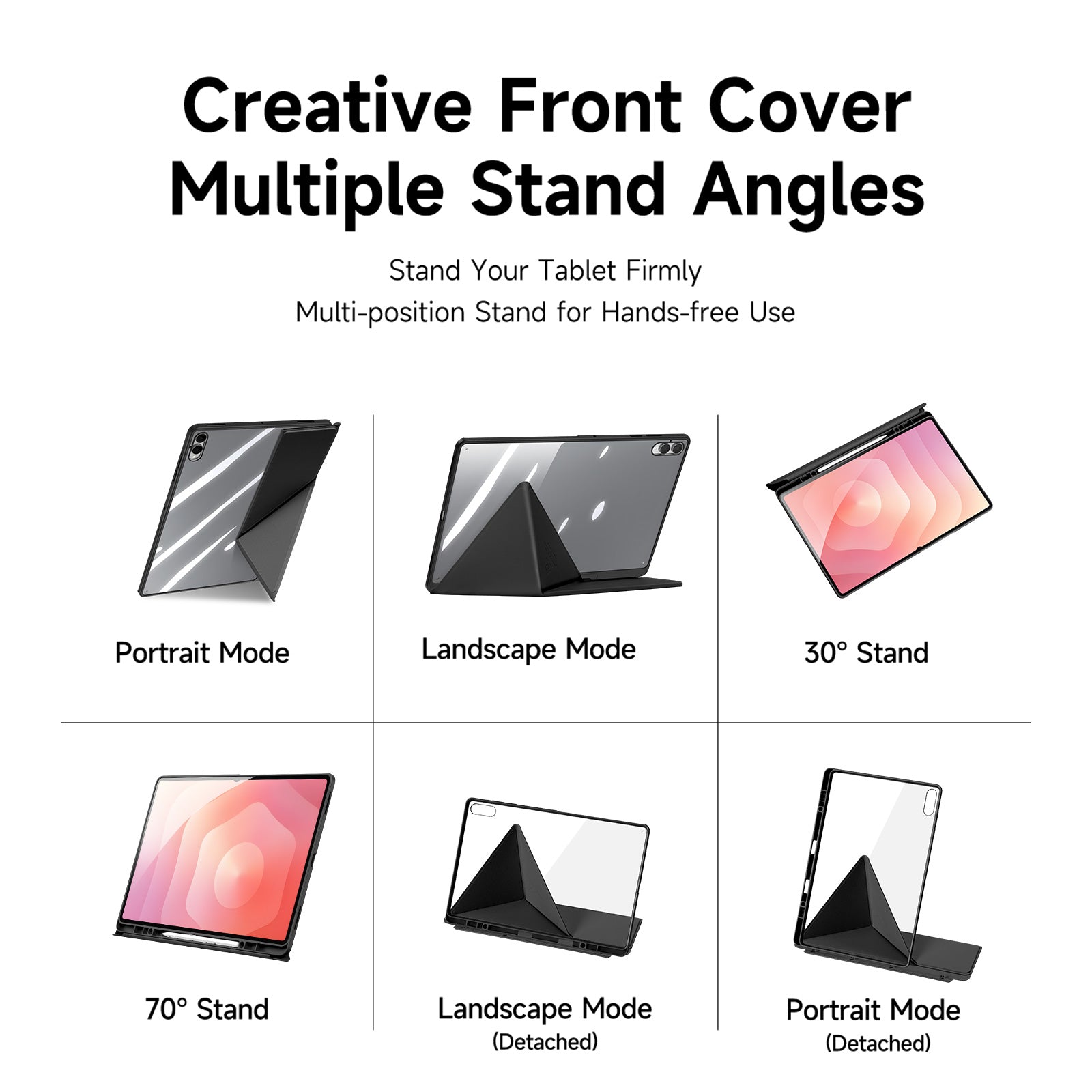 For Samsung Galaxy Tab S11 Ultra Case DUX DUCIS Magi Series Detachable Origami Stand Leather+PC+TPU Clear Back Cover