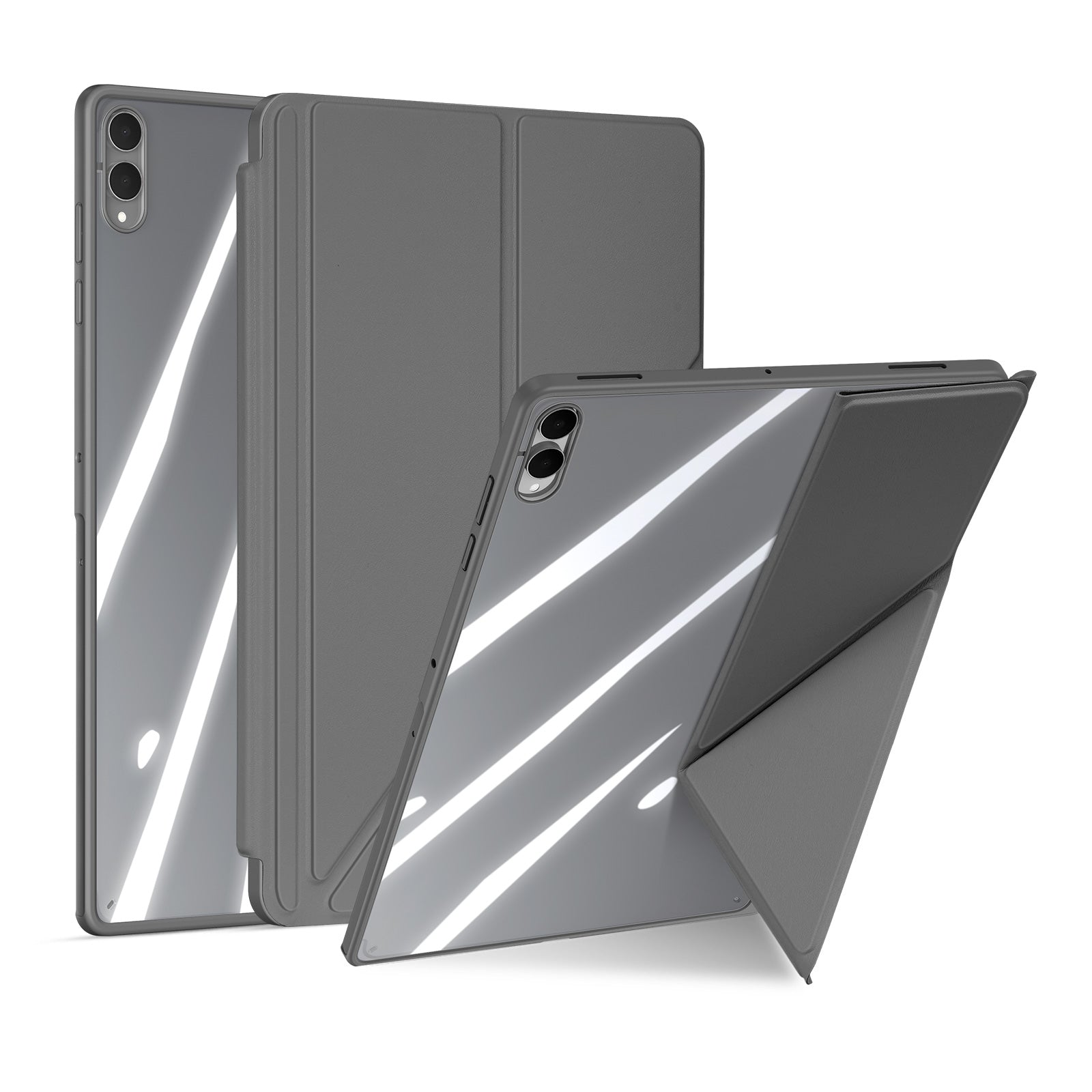 For Samsung Galaxy Tab S11 Ultra Case DUX DUCIS Magi Series Detachable Origami Stand Leather+PC+TPU Clear Back Cover