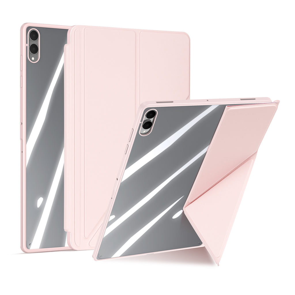 Funda para Samsung Galaxy Tab S11 Ultra DUX DUCIS Magi Series con soporte Origami desmontable, de piel + PC + TPU y cubierta trasera transparente.