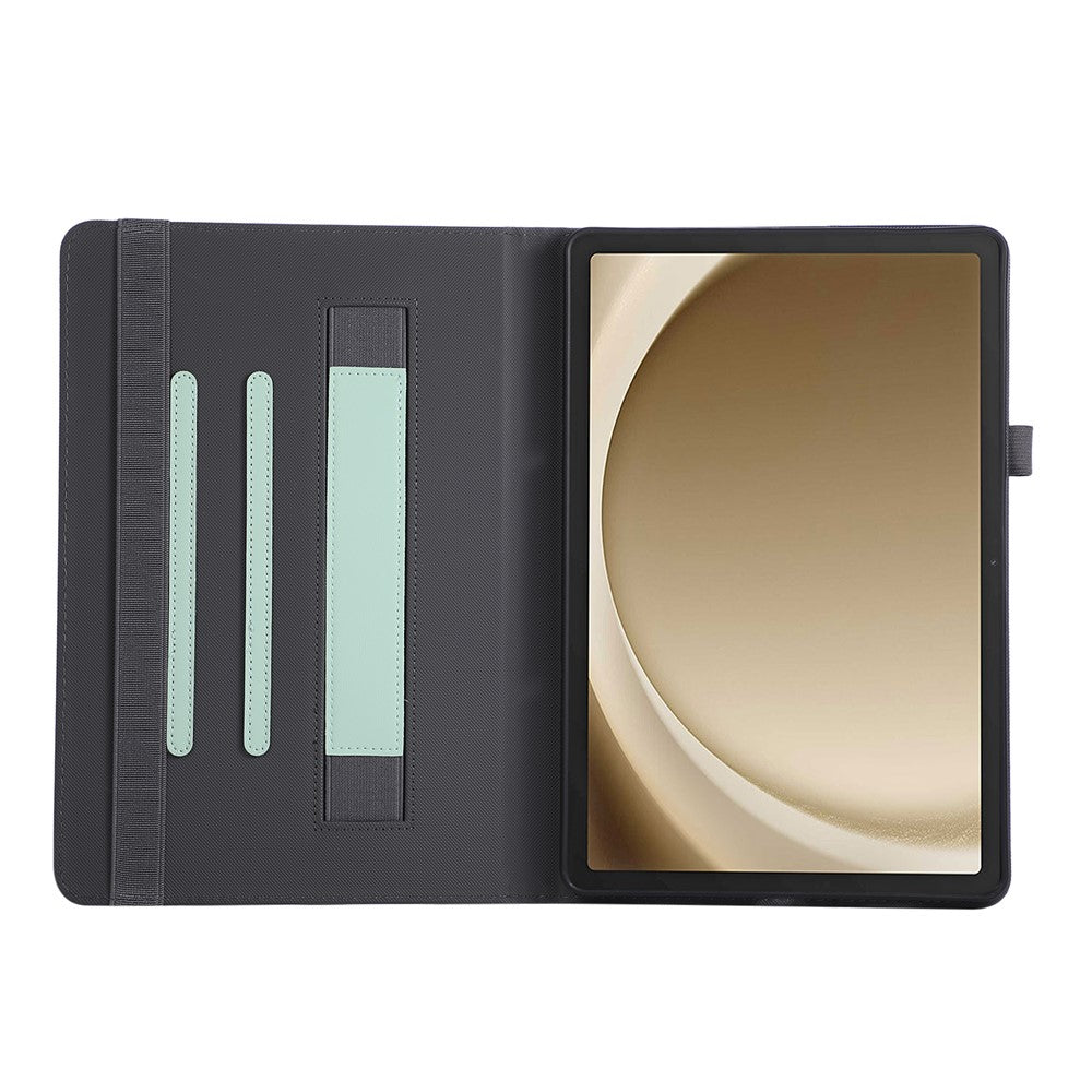 For Samsung Galaxy Tab A9+ Case Foldable Stand Leather Tablet Cover with Handheld Wristband