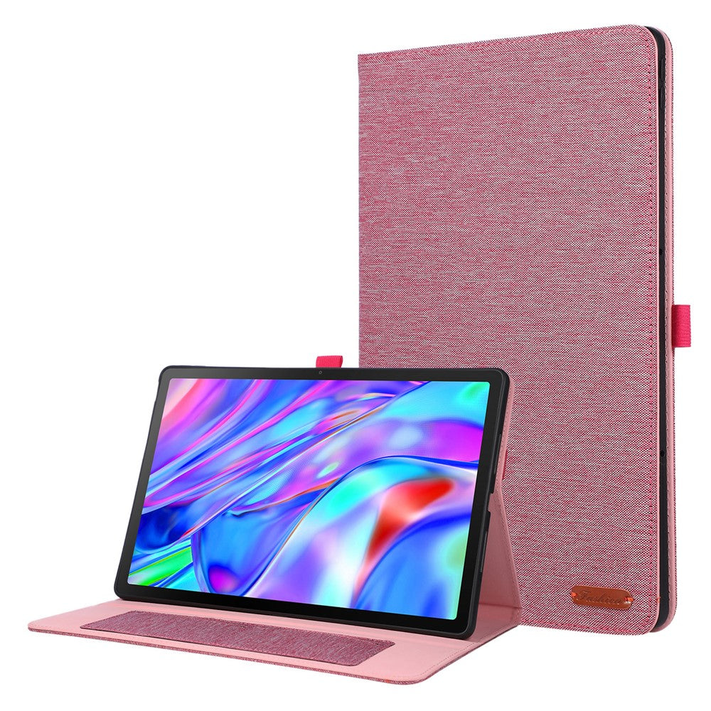 For Lenovo Idea Tab Plus Case with Stand Card Holder Cloth Texture Leather Tablet Cover